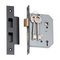 2183 Mortice Lock 5 Lever Matte Black CTC57mm Backset 57mm