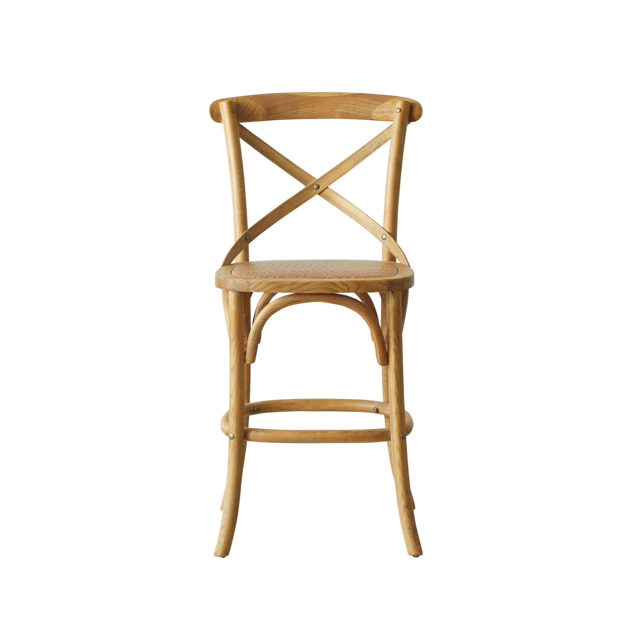 Provincial Cross Back Dining Stool Natural Oak