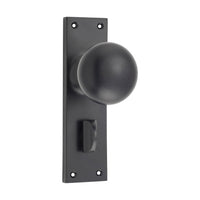 0959P Door Knob Victorian Privacy Pair Matte Black H152xW42xP75mm