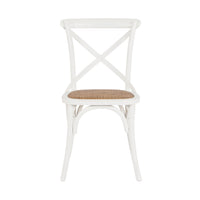 Provincial Cross Back Dining Chair Crisp White