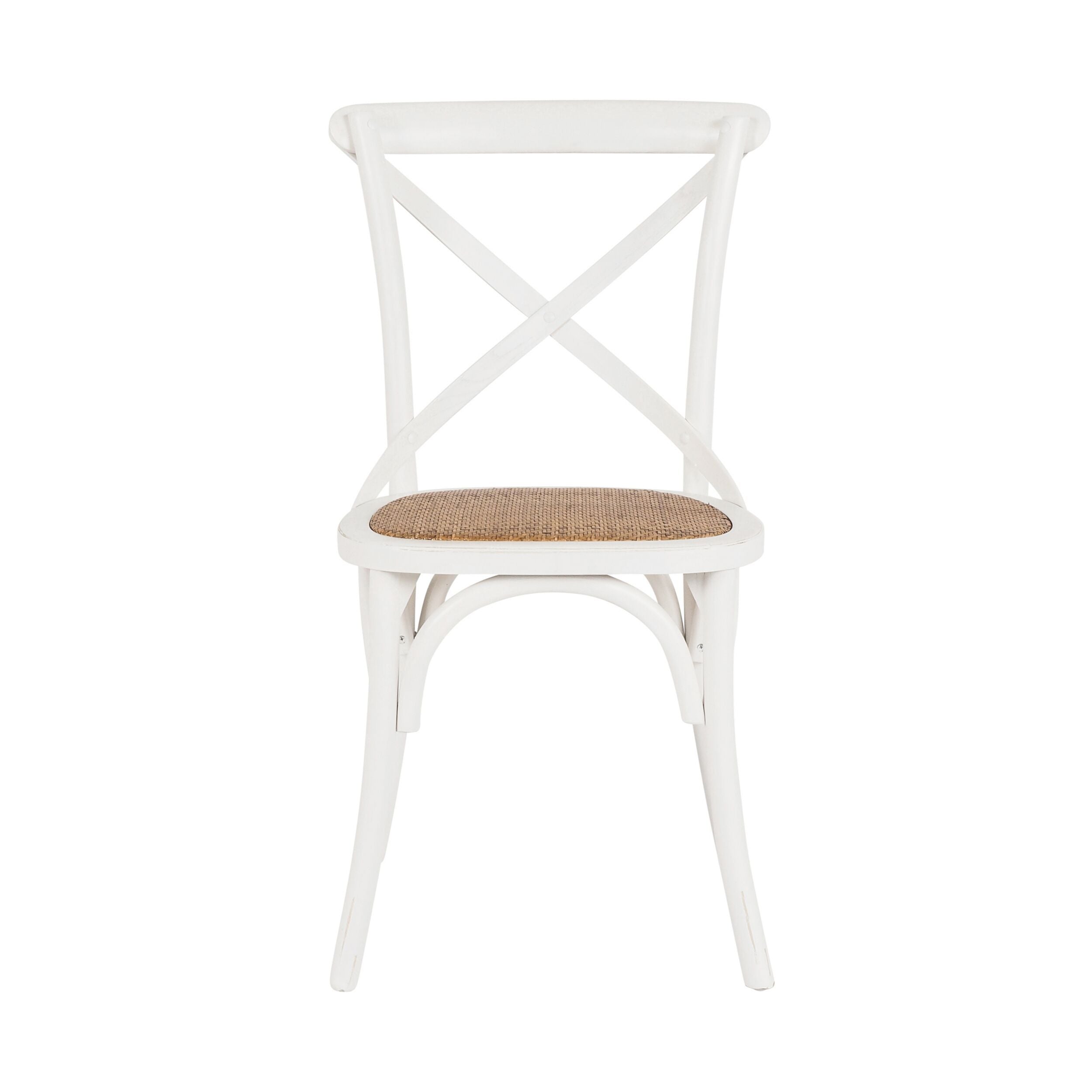 Provincial Cross Back Dining Chair Crisp White