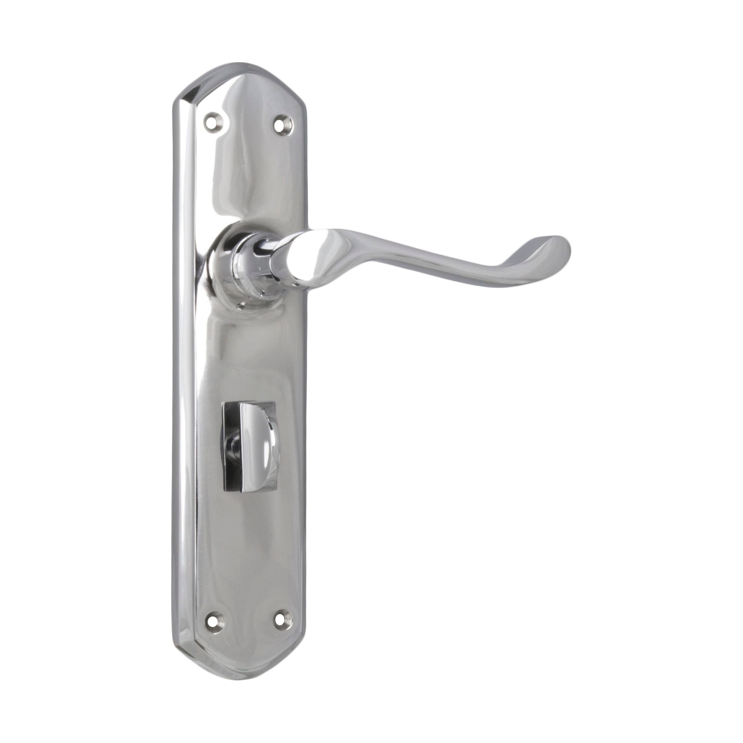 0890P Door Lever Windsor Privacy Pair Chrome Plated H200xP60xW45mm