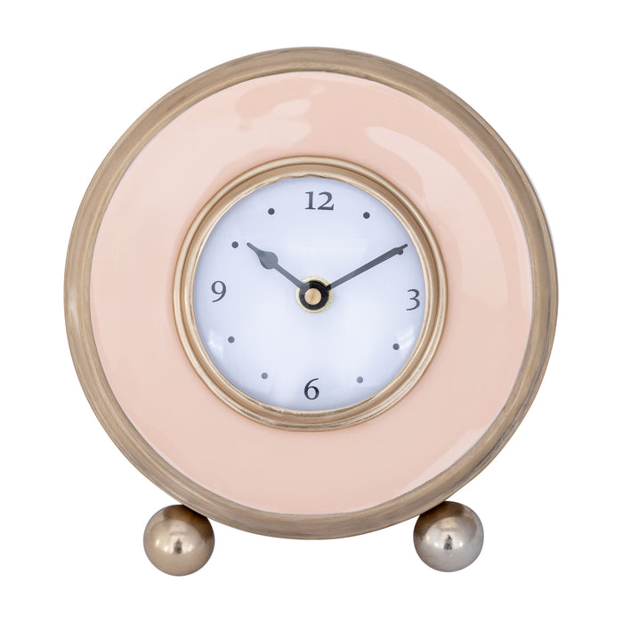 Iron Mantel Clock with Enamel Blush