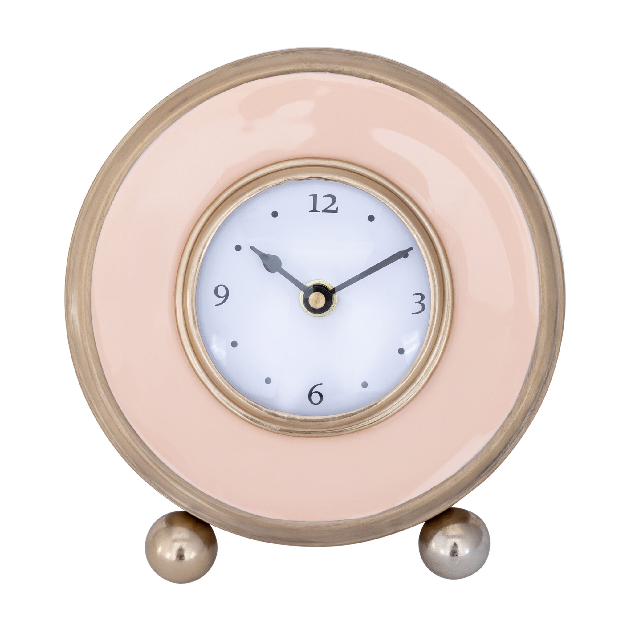 Iron Mantel Clock with Enamel Blush