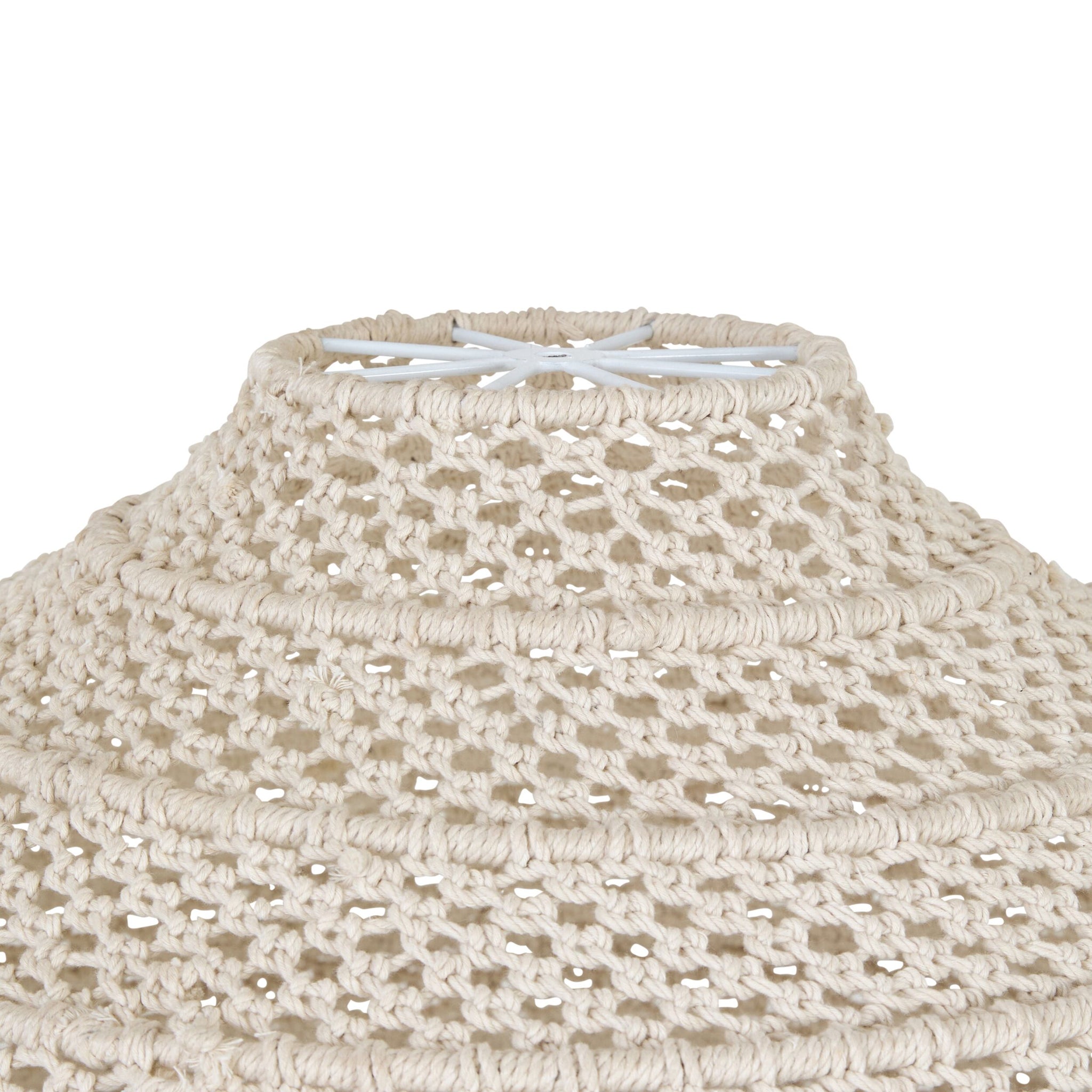 Julio Dome Cotton Rope Pendant White 80x54cm - SHADE ONLY