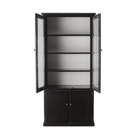 Armand 4 door Display Cabinet Black with White Detail