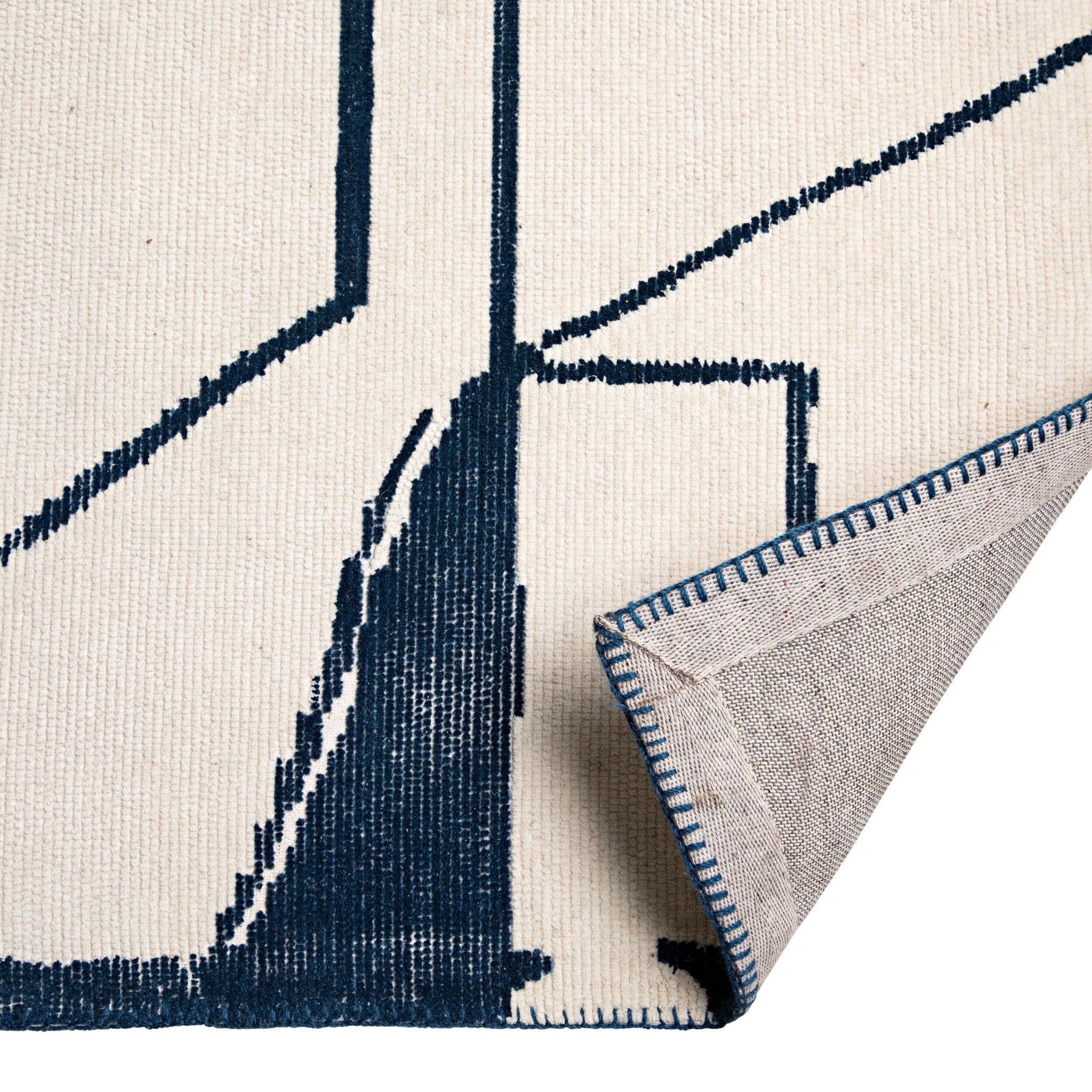 Nova  Abstract Handtufted Navy & Cream Rug 240x150cm