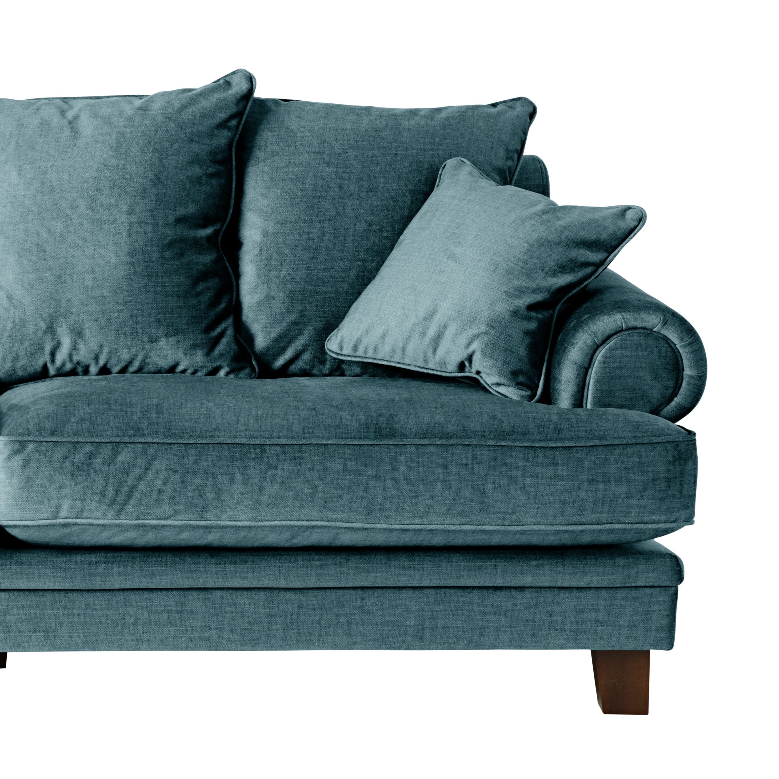 Lisette 3.5 Seater Velvet Sofa Aura Emerald