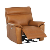 Dillon 1 Seater Leather Recliner Dakota Light Chestnut