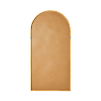 Natural Wooden Arched Floor Mirror