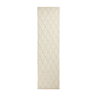 Diamond Trellis Hand Woven Viscose Cream Wool Runner 300x80cm