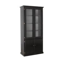 Armand 4 door Display Cabinet Black with White Detail