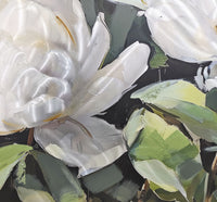 Metallic Peonies Framed Textured Print 150x100cm