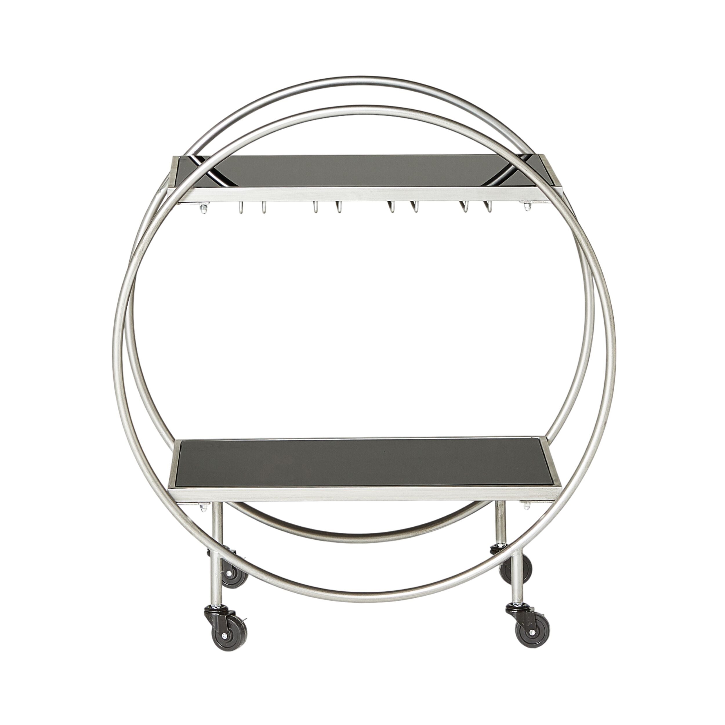 Dominique Drinks Trolley Silver 77x71x36cm