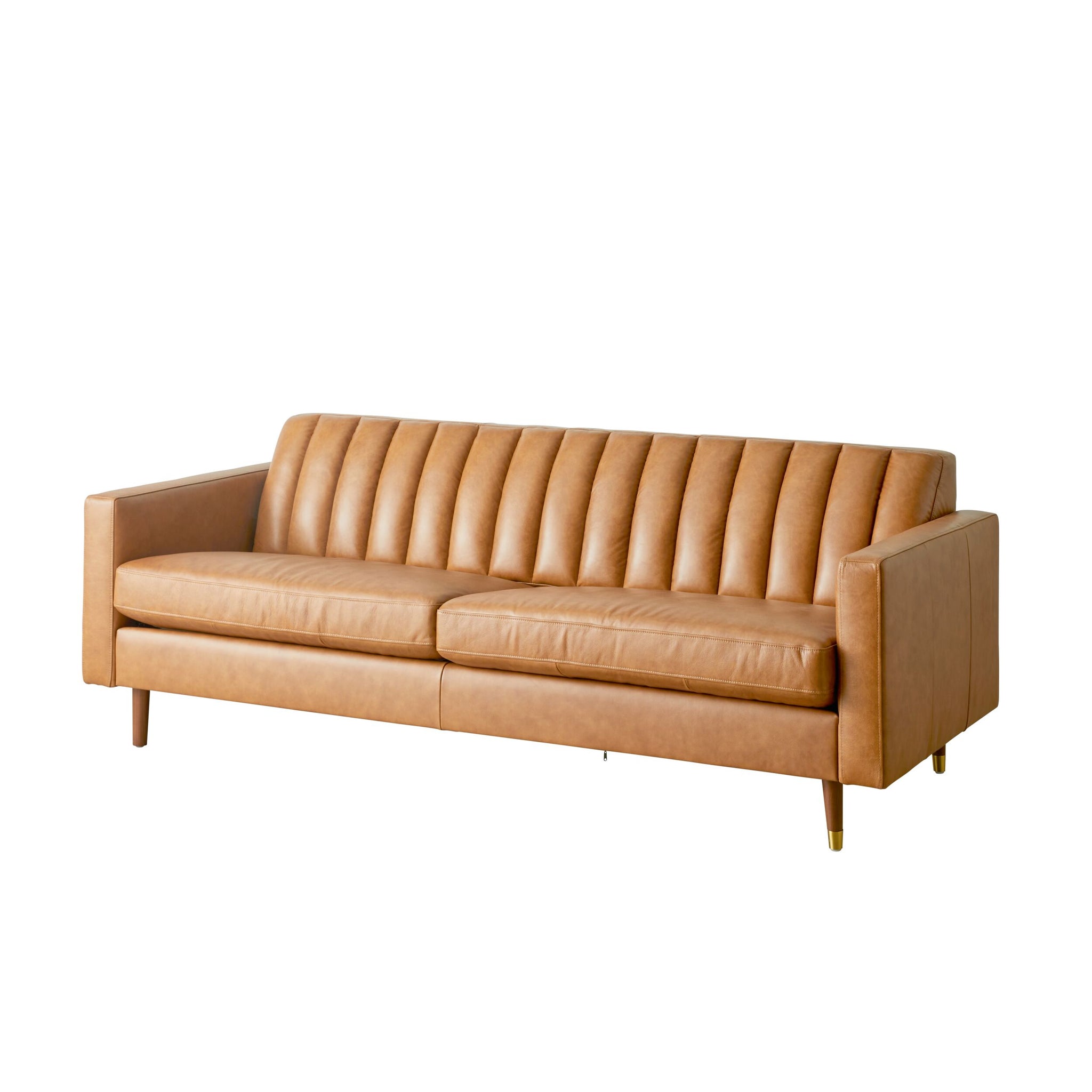Stitch 3 Seater Leather Sofa Dakota Saddle