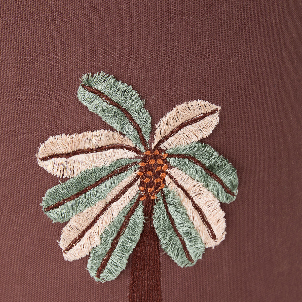 Embroidered Palm Shade Brown 35cm