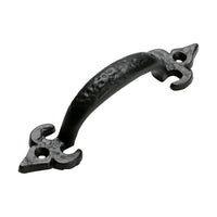 1864 Pull Handle Iron Fleur-de-lis Matte Black H125xP29mm