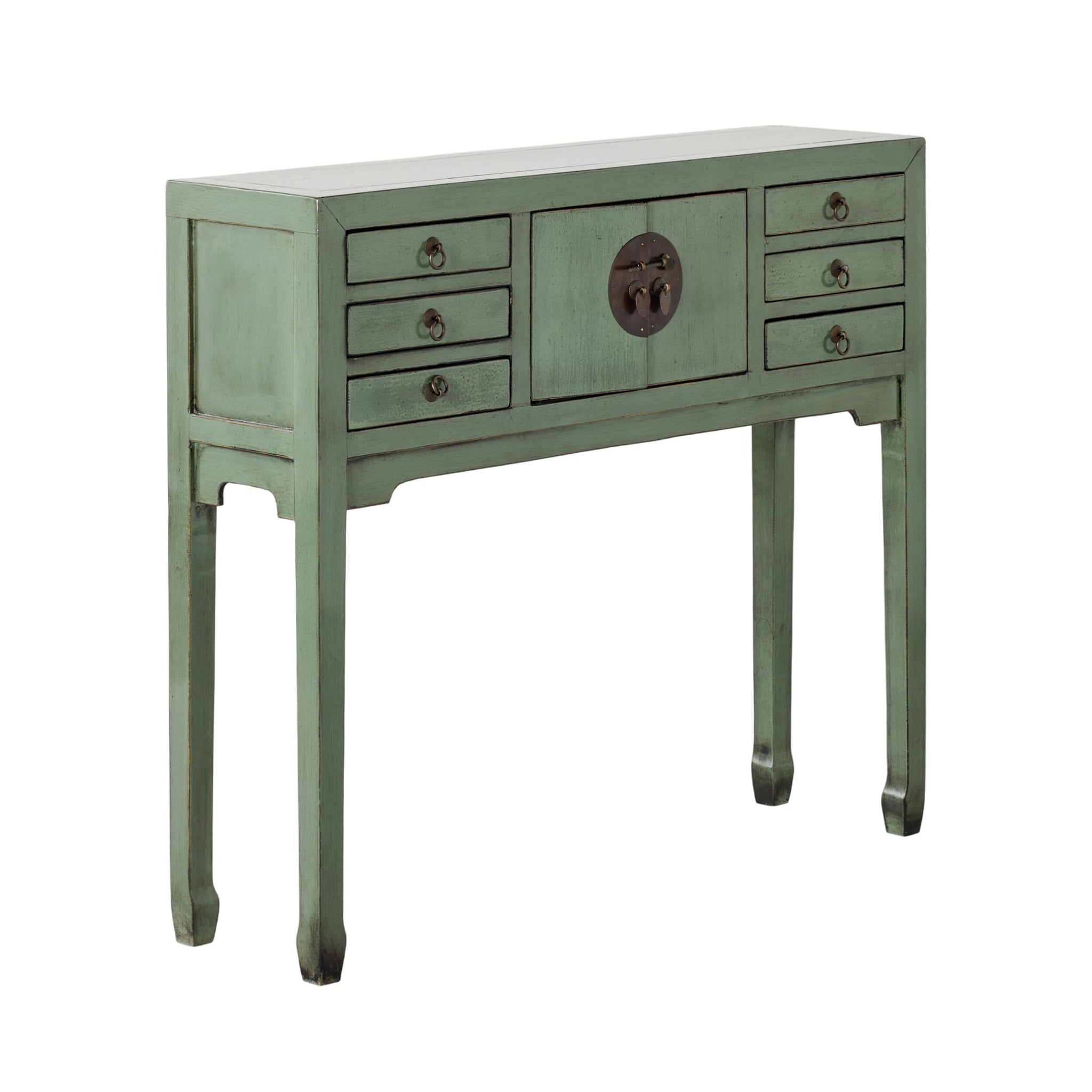 Sansha 2 Door & 6 Drawer Console Table Sage Green