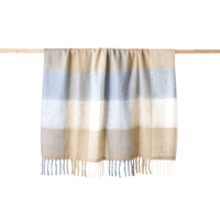 Hunter Wool Blend Throw Sky Blue Check 130x170cm