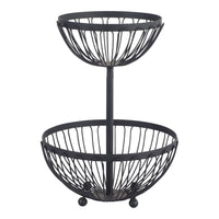 Black 2 Tier Fruit Basket 30x43x30cm