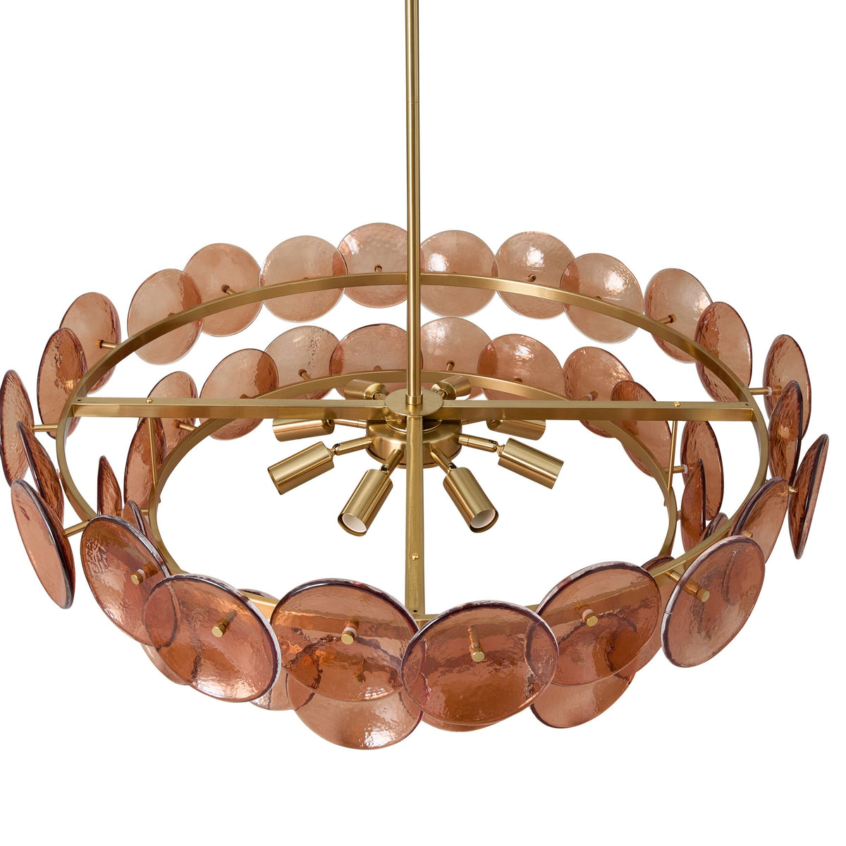 Sonny 8 Light Glass Chandelier Amber 80cm