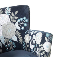 Blooms Embroidered Armchair Indigo Blue