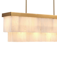 Aster 9 Light Rectangle Marble Chandelier 120x32cm