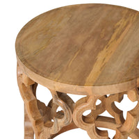 Eco Sole Carved Wooden Side Table 41.5cm