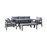 Hemmy 5 Pce Dining Set Charcoal