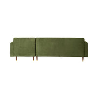Stitch 3 Seater Velvet Chaise RHF Juniper Olive