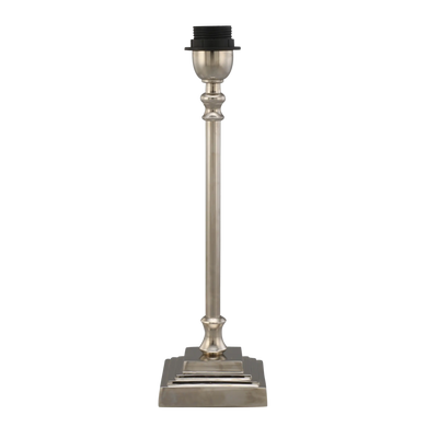 Charlton Satin Silver Metal Table Lamp Base 11x11x33cm