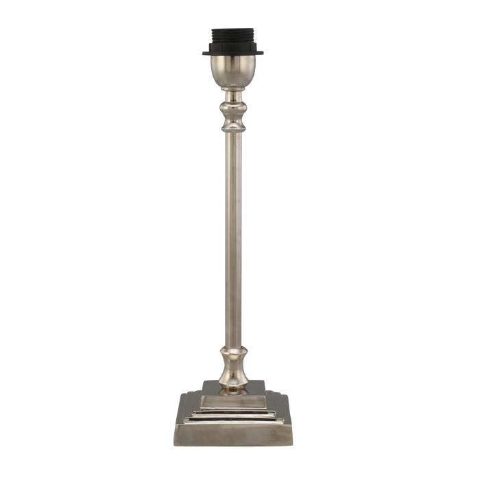 Charlton Satin Silver Metal Table Lamp Base 11x11x33cm