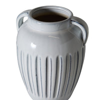 Salerno Ribbed Amphora Ceramic Vase