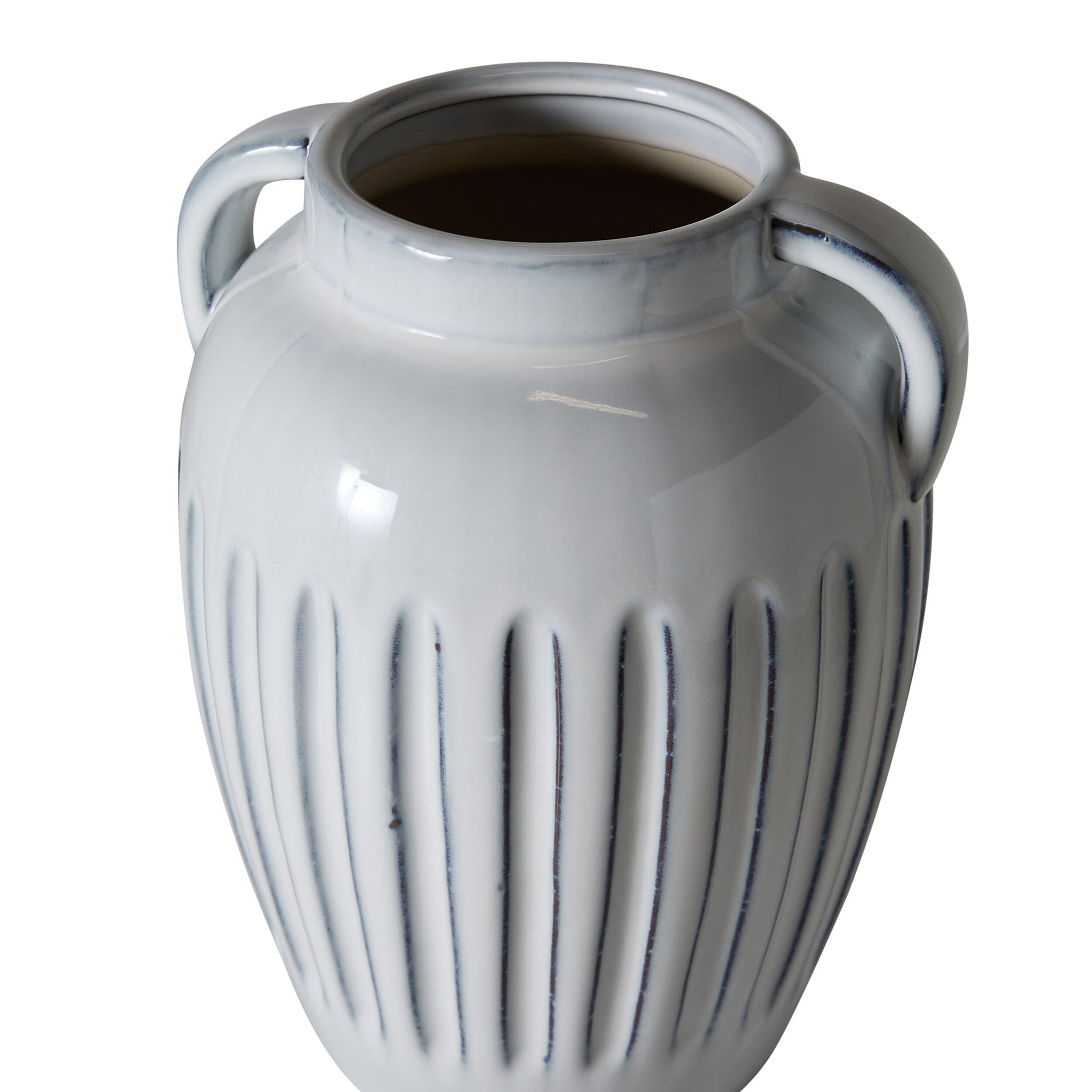 Salerno Ribbed Amphora Ceramic Vase