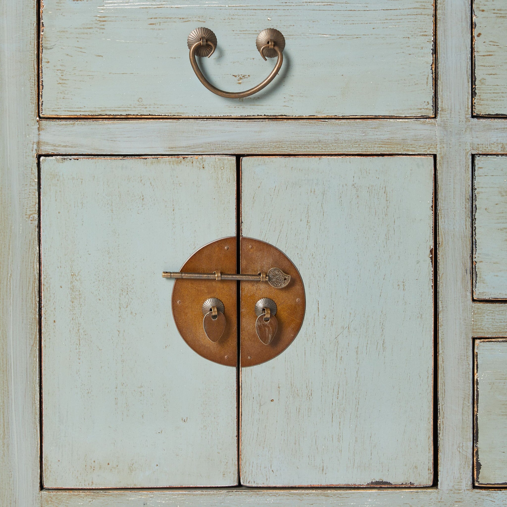 Sansha Console 5 Drawer 4 Door Dove Grey