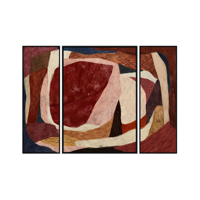 Reverie Amber Horizons Framed Textured Artwork Set of 3 140x100cm