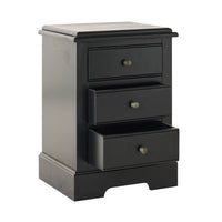 Clover 3 Drawer Bedside Table Black