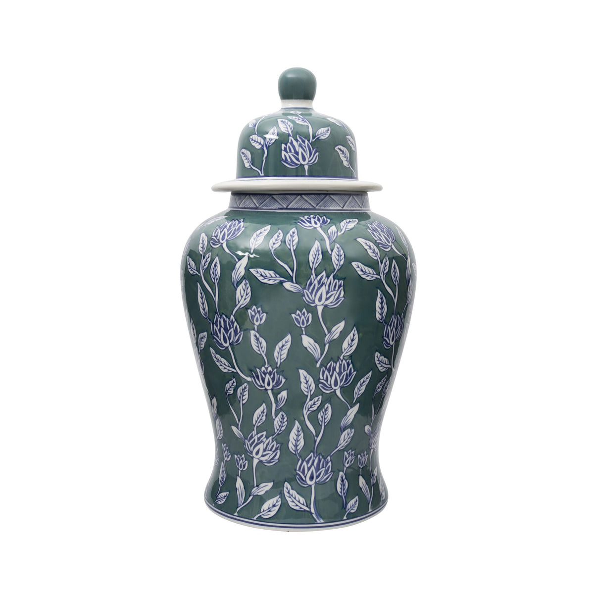 Celadon Eden Lotus Ginger Jar Large