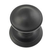 9679 Centre Door Knob Round Matte Black P86mm Backplate 85mm