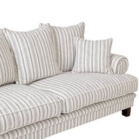 Lisette 3.5 Seater Deep Sofa Linen Stripe