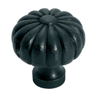 3702 Cupboard Knob Fluted Iron Matte Black D38xP42mm