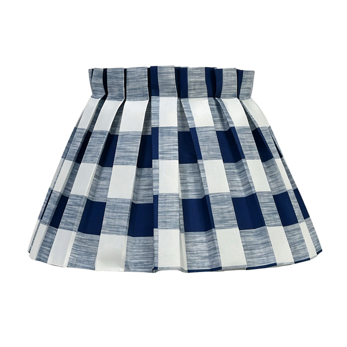 Elsie Gingham Tapered Shade Navy 25cm
