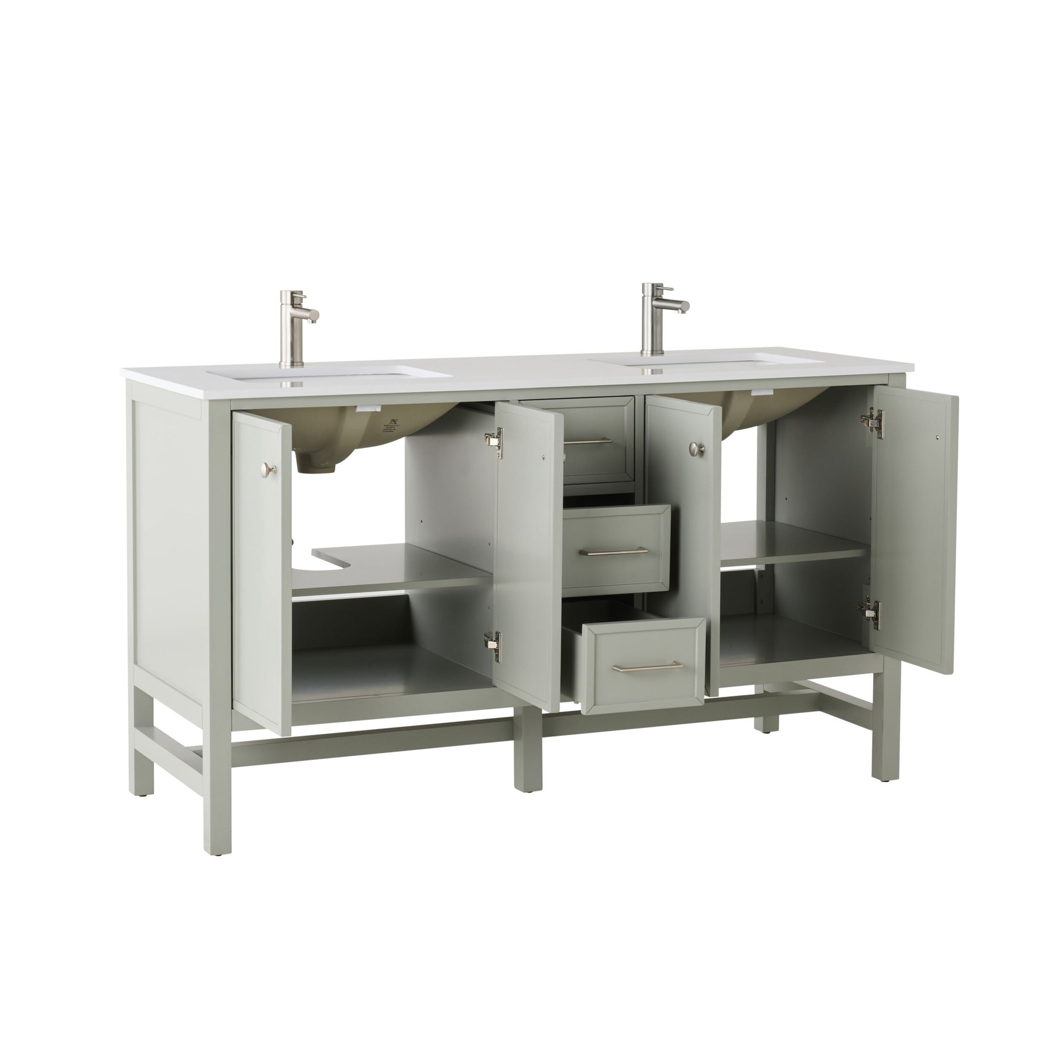 Liam Double Vanity Evergreen Fog 1550mm
