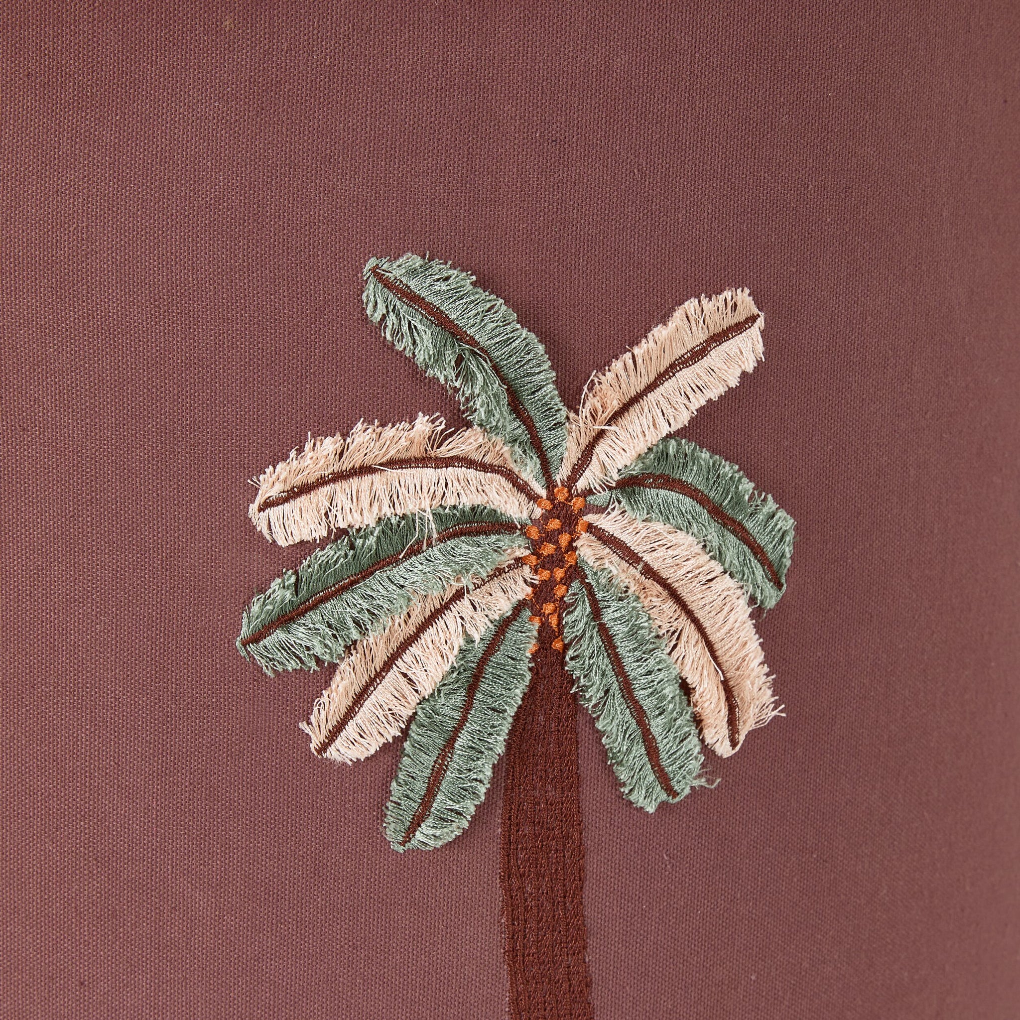 Embroidered Palm Shade Brown 45cm