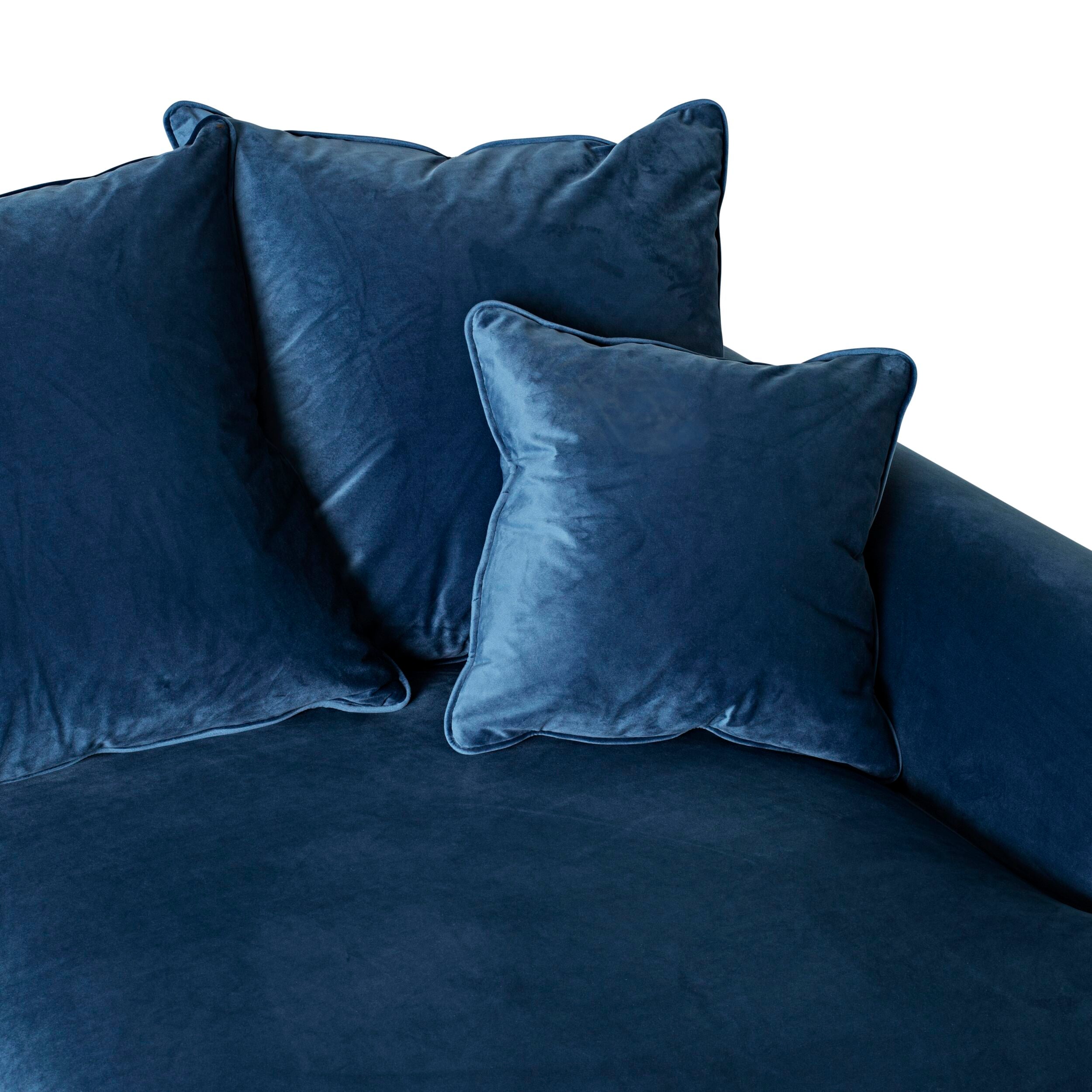 Lisette 3.5 Seater Extra Deep Luxe Velvet Sofa Indigo Blue Custom C-010