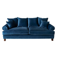 Lisette 3.5 Seater Extra Deep Luxe Velvet Sofa Indigo Blue Custom C-010