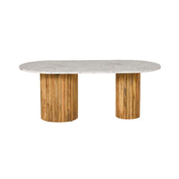 Cassius Double Pedestal Marble Top Coffee Table