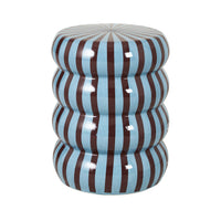 Kiro Curved Stool Dark Cocoa/Pale Blue