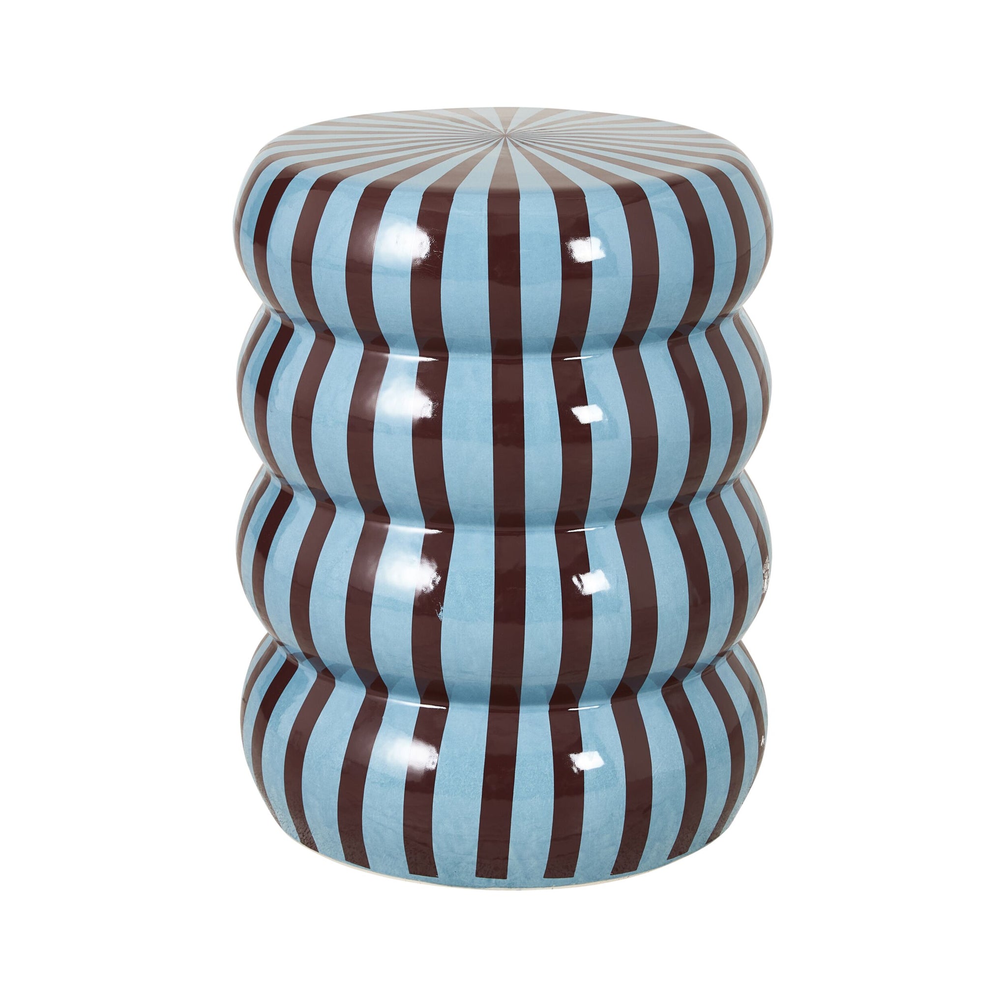 Kiro Curved Stool Dark Cocoa/Pale Blue