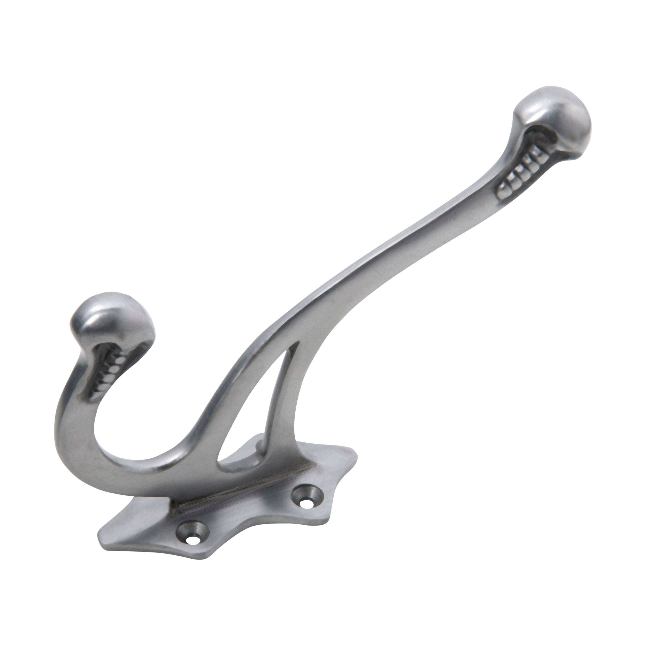 3953 Hat & Coat Hook Victorian Iron Polished Metal H145xP100mm